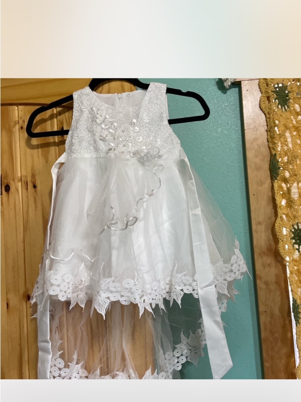 White Lace & Tulle Flower Girl Dress